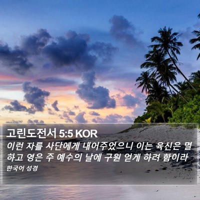 고린도전서 5:5 KOR Bible Verse Image