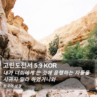 고린도전서 5:9 KOR Bible Verse Image