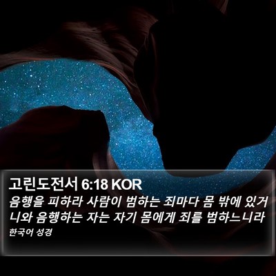 고린도전서 6:18 KOR Bible Verse Image