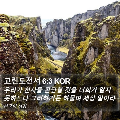 고린도전서 6:3 KOR Bible Verse Image