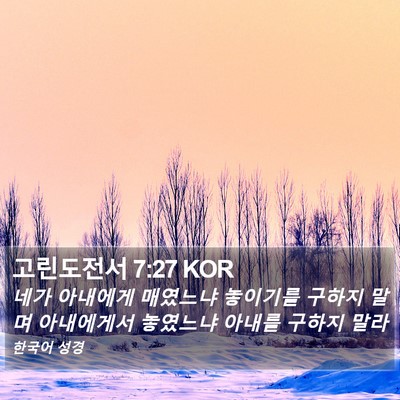 고린도전서 7:27 KOR Bible Verse Image