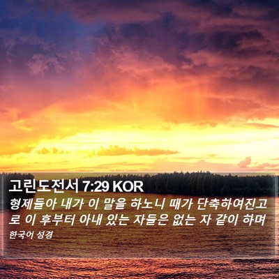 고린도전서 7:29 KOR Bible Verse Image