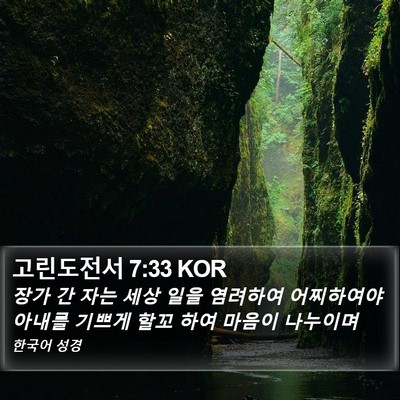 고린도전서 7:33 KOR Bible Verse Image