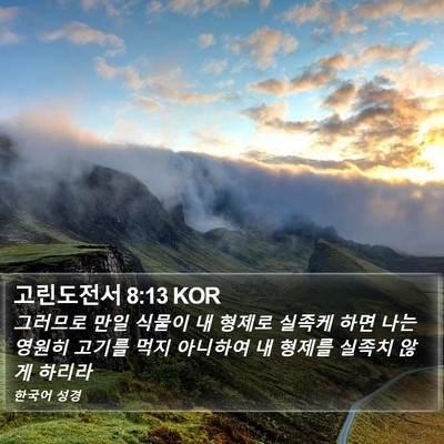 고린도전서 8:13 KOR Bible Verse Image