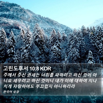 고린도후서 10:8 KOR Bible Verse Image