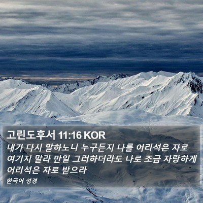 고린도후서 11:16 KOR Bible Verse Image