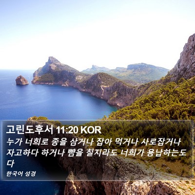 고린도후서 11:20 KOR Bible Verse Image