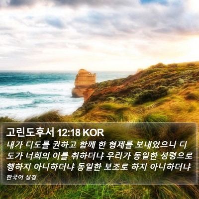 고린도후서 12:18 KOR Bible Verse Image