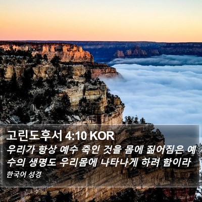 고린도후서 4:10 KOR Bible Verse Image