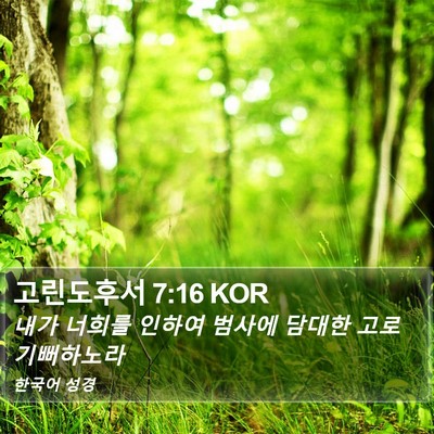 고린도후서 7:16 KOR Bible Verse Image