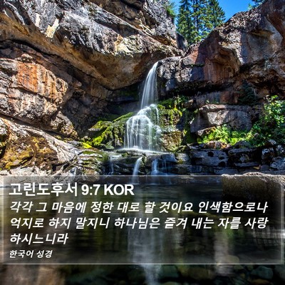 고린도후서 9:7 KOR Bible Verse Image