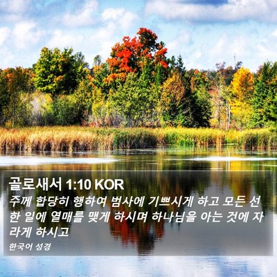 골로새서 1:10 KOR Bible Verse Image