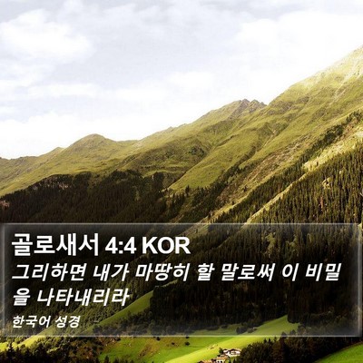 골로새서 4:4 KOR Bible Verse Image