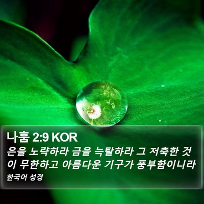 나훔 2:9 KOR Bible Verse Image