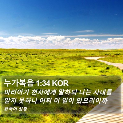누가복음 1:34 KOR Bible Verse Image