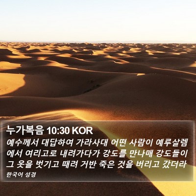 누가복음 10:30 KOR Bible Verse Image