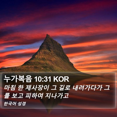 누가복음 10:31 KOR Bible Verse Image