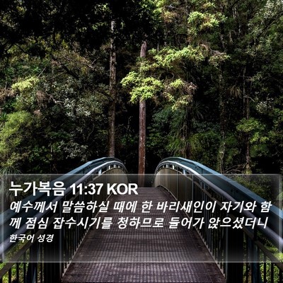 누가복음 11:37 KOR Bible Verse Image