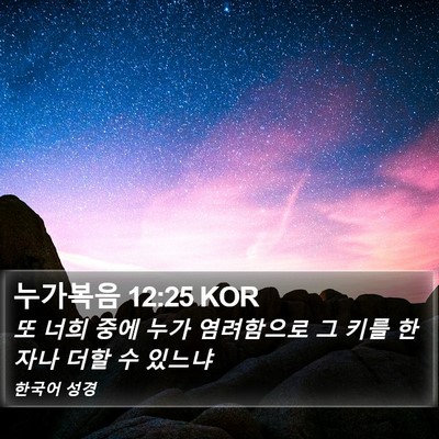 누가복음 12:25 KOR Bible Verse Image