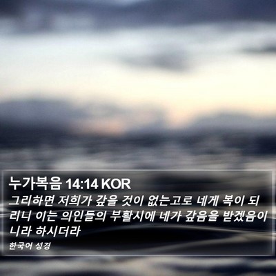 누가복음 14:14 KOR Bible Verse Image