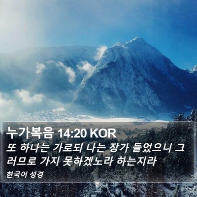 누가복음 14:20 KOR Bible Verse Image