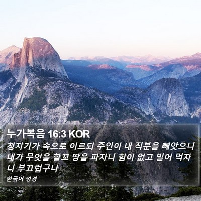 누가복음 16:3 KOR Bible Verse Image
