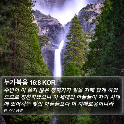 누가복음 16:8 KOR Bible Verse Image