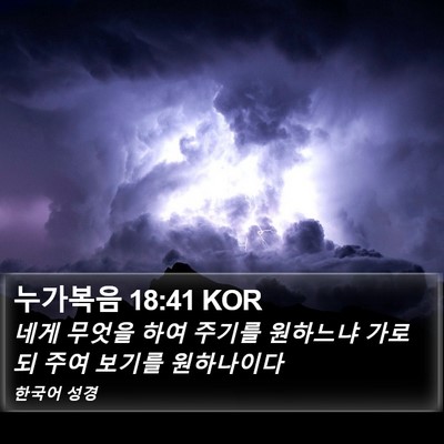 누가복음 18:41 KOR Bible Verse Image