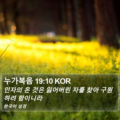 누가복음 19:10 KOR Bible Verse Image