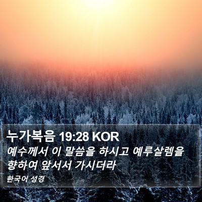 누가복음 19:28 KOR Bible Verse Image