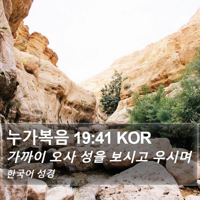 누가복음 19:41 KOR Bible Verse Image