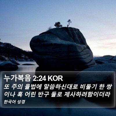 누가복음 2:24 KOR Bible Verse Image