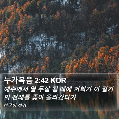 누가복음 2:42 KOR Bible Verse Image