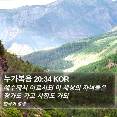누가복음 20:34 KOR Bible Verse Image