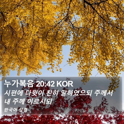 누가복음 20:42 KOR Bible Verse Image