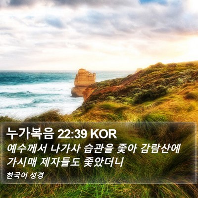 누가복음 22:39 KOR Bible Verse Image