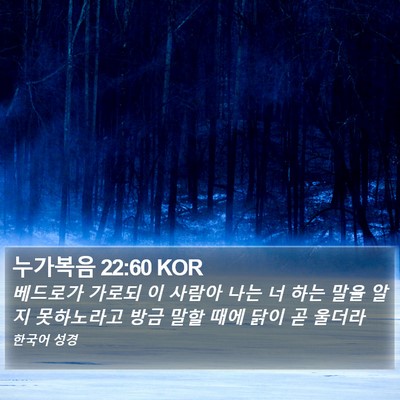 누가복음 22:60 KOR Bible Verse Image