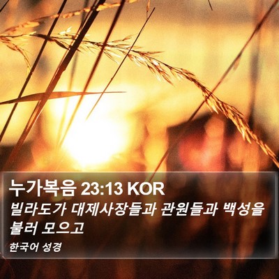누가복음 23:13 KOR Bible Verse Image