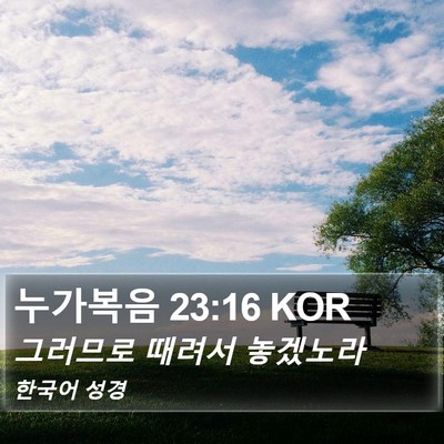 누가복음 23:16 KOR Bible Verse Image