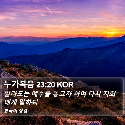 누가복음 23:20 KOR Bible Verse Image