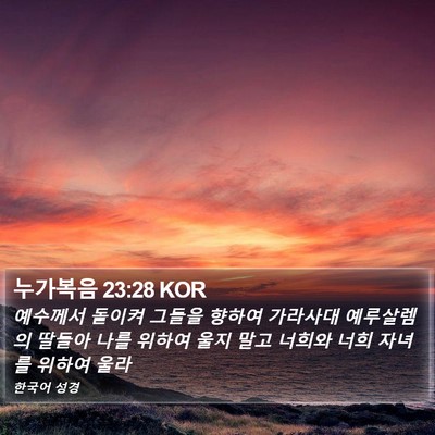 누가복음 23:28 KOR Bible Verse Image