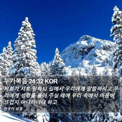 누가복음 24:32 KOR Bible Verse Image