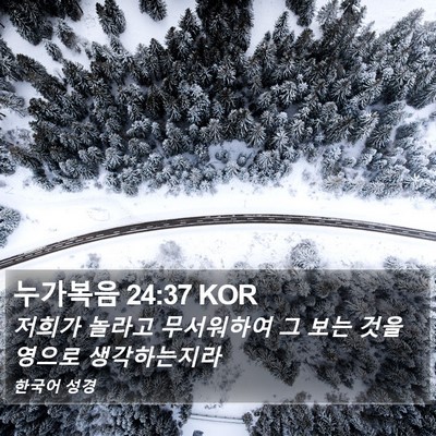 누가복음 24:37 KOR Bible Verse Image
