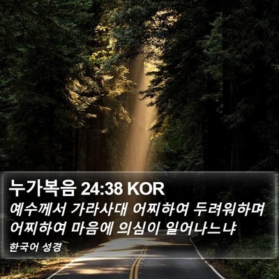누가복음 24:38 KOR Bible Verse Image