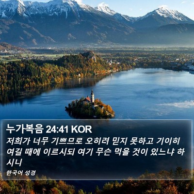 누가복음 24:41 KOR Bible Verse Image