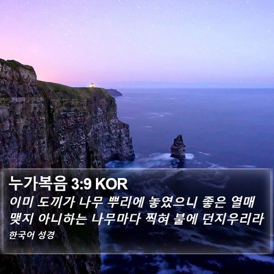 누가복음 3:9 KOR Bible Verse Image