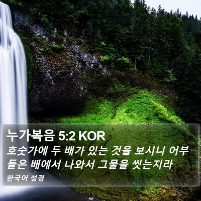 누가복음 5:2 KOR Bible Verse Image