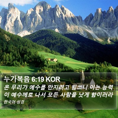 누가복음 6:19 KOR Bible Verse Image