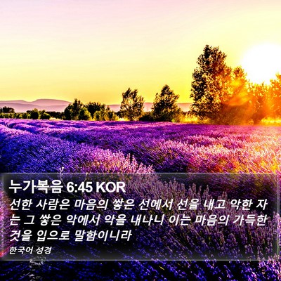 누가복음 6:45 KOR Bible Verse Image