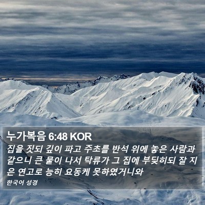 누가복음 6:48 KOR Bible Verse Image